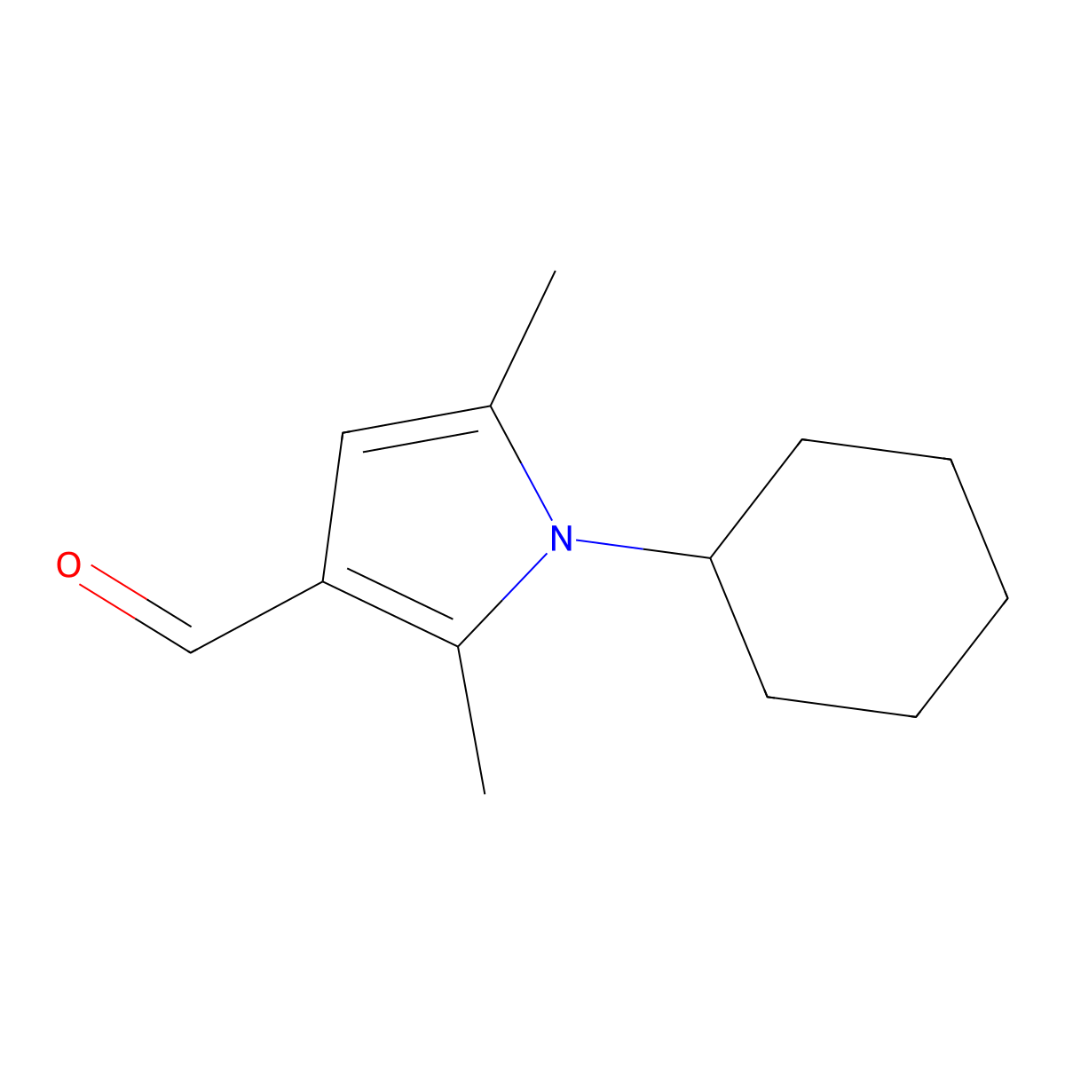 1-Cyclohexyl-2,5-dimethyl-1H-pyrrole-3-carbaldehyde molecular structure, CAS 35711-41-2