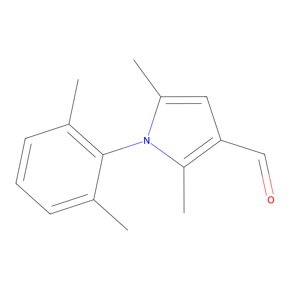 1-(2,6-Dimethylphenyl)-2,5-dimethyl-1H-pyrrole-3-carbaldehyde molecular structure, CAS 35711-42-3