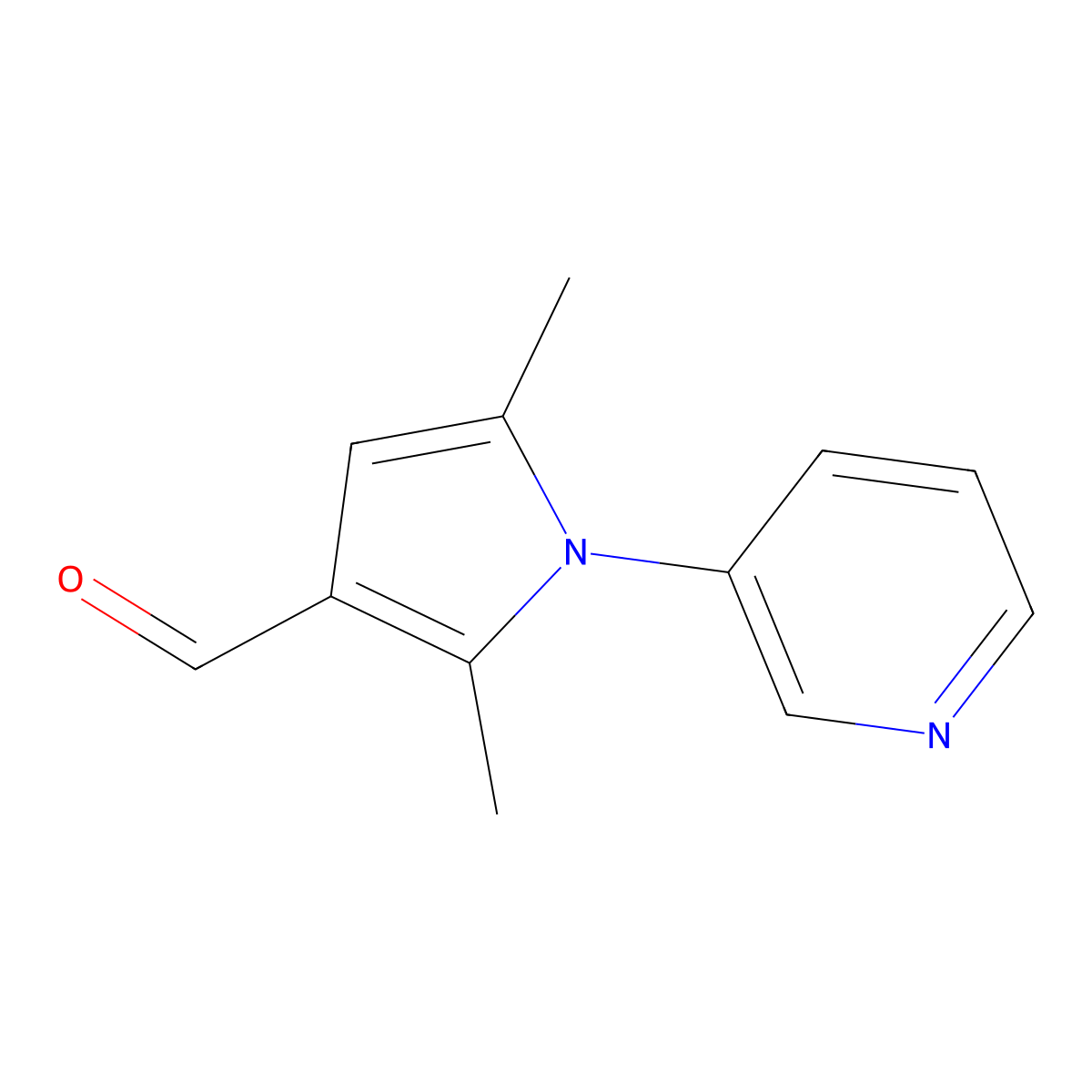 2,5-Dimethyl-1-pyridin-3-yl-1H-pyrrole-3-carbaldehyde molecular structure, CAS 35711-47-8