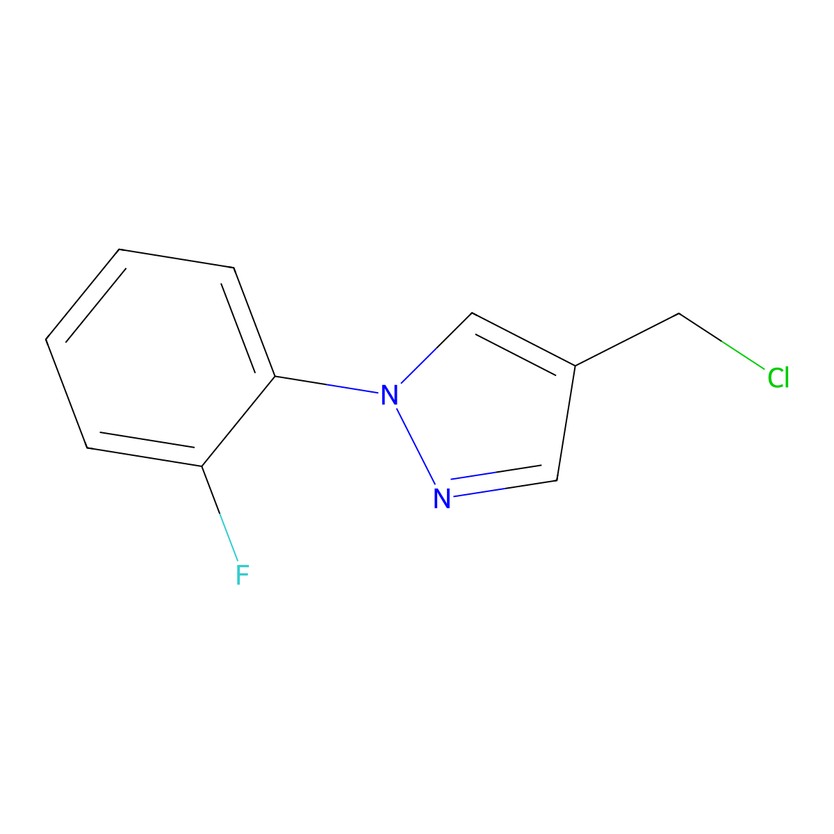4-(Chloromethyl)-1-(2-fluorophenyl)-1H-pyrazole molecular structure, CAS 35715-72-1
