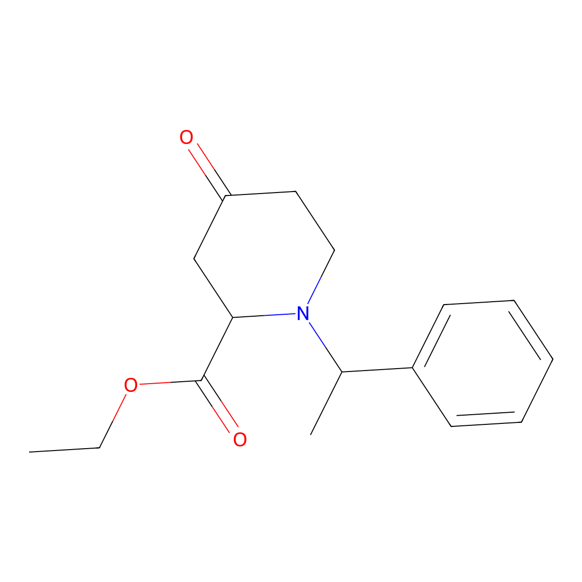 Ethyl (2S)-4-oxo-1-((1R)-1-phenylethyl)-2-piperidinecarboxylate molecular structure, CAS 357154-19-9