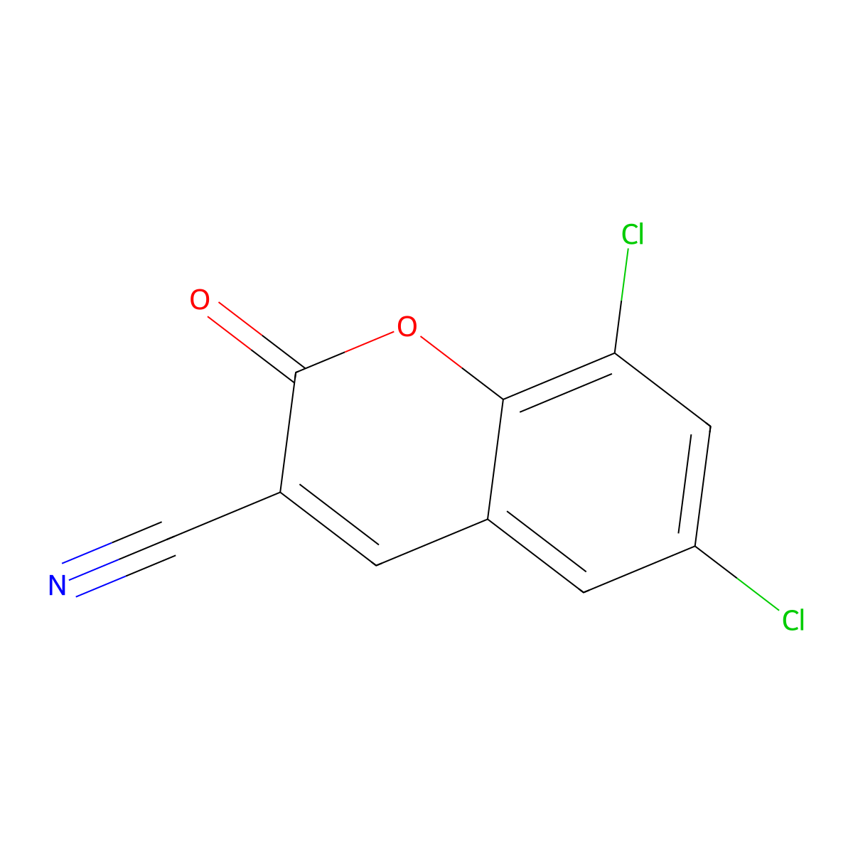 6,8-Dichloro-2-oxo-2H-chromene-3-carbonitrile molecular structure, CAS 357155-43-2