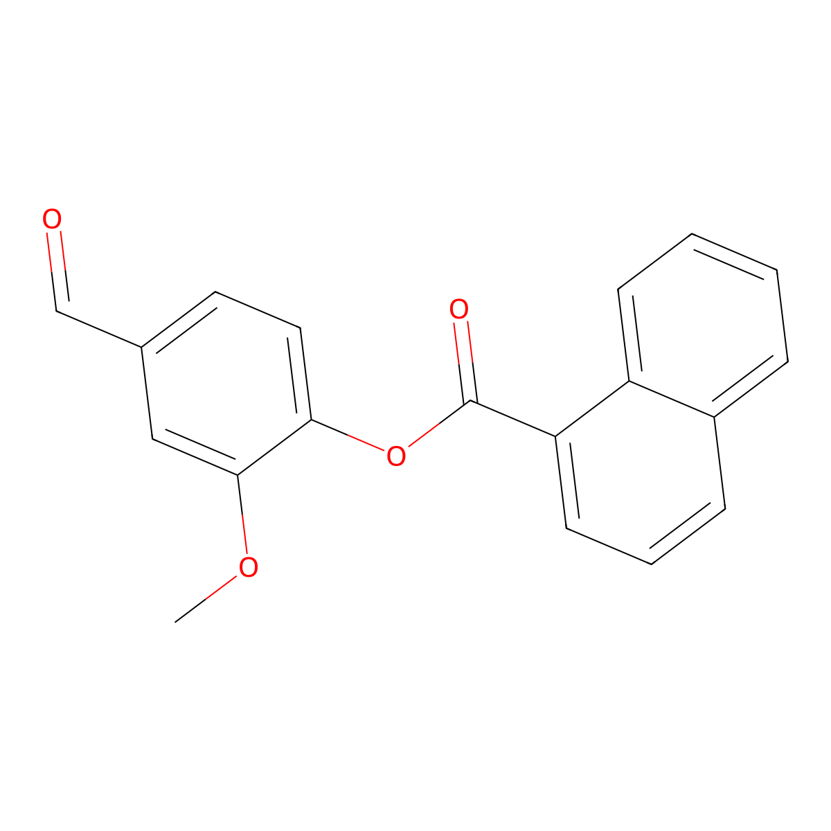 4-Formyl-2-methoxyphenyl naphthalene-1-carboxylate molecular structure, CAS 357159-67-2