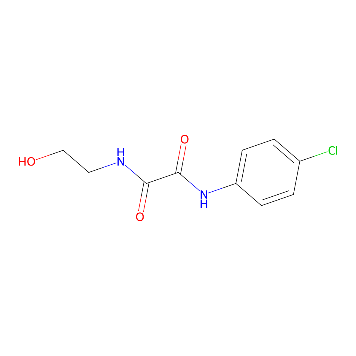 N'-(4-chlorophenyl)-N-(2-hydroxyethyl)oxamide molecular structure, CAS 357160-30-6