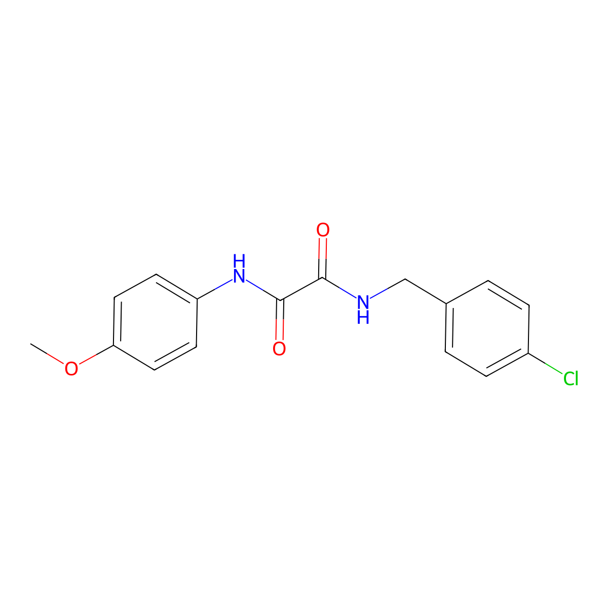 N-(4-chlorobenzyl)-N'-(4-methoxyphenyl)ethanediamide molecular structure, CAS 357160-63-5