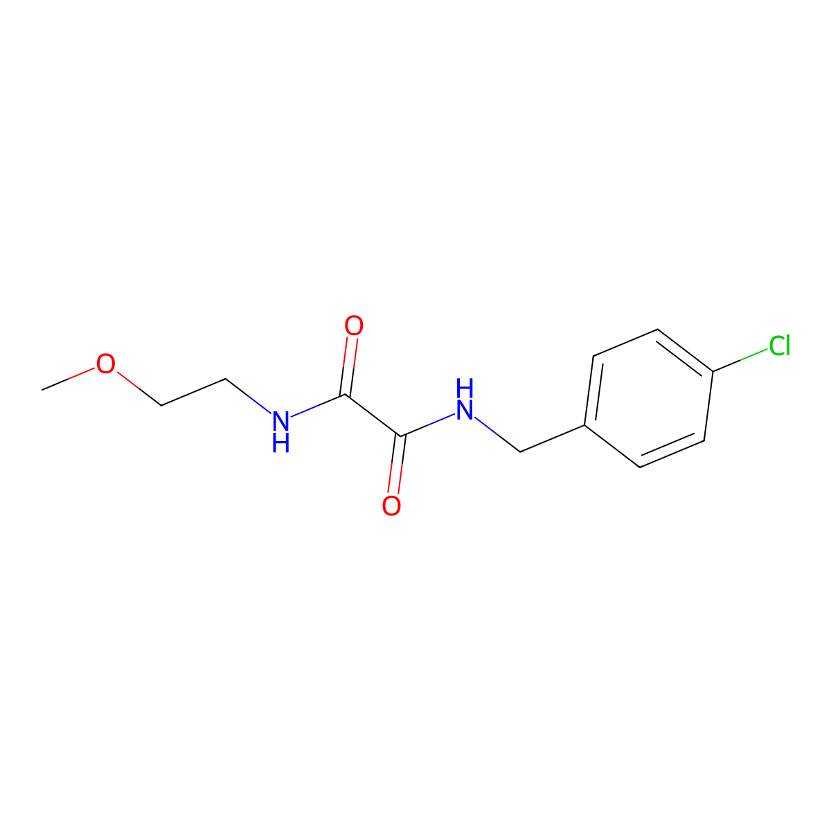 N1-(4-chlorobenzyl)-N2-(2-methoxyethyl)oxalamide molecular structure, CAS 357161-17-2