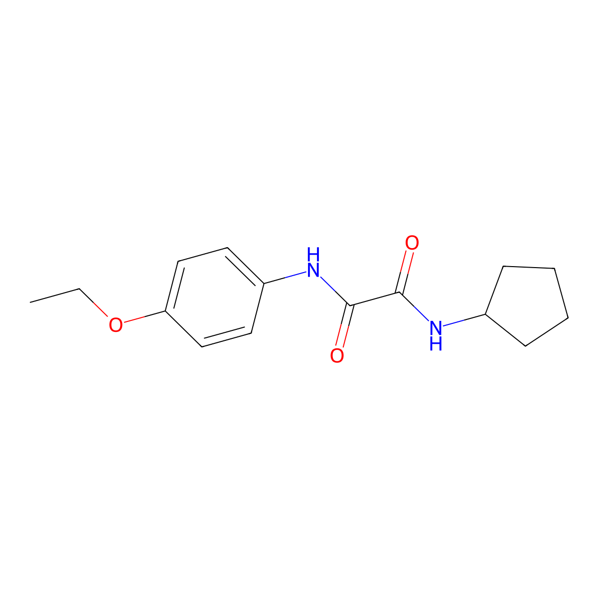 N-cyclopentyl-N'-(4-ethoxyphenyl)oxamide molecular structure, CAS 357161-28-5