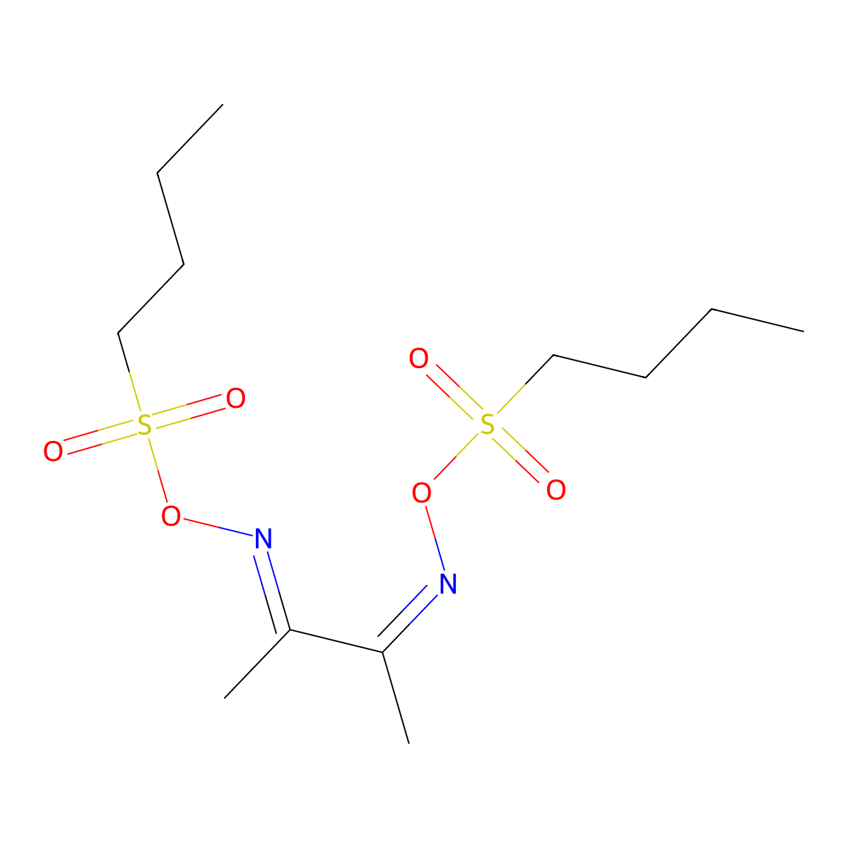 2,3-Butanedione bis[O-(butylsulfonyl)oxime] molecular structure, CAS 357164-86-4