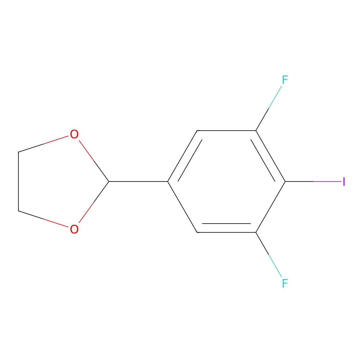 2-(3,5-Difluoro-4-iodophenyl)-1,3-dioxolane molecular structure, CAS 357166-63-3