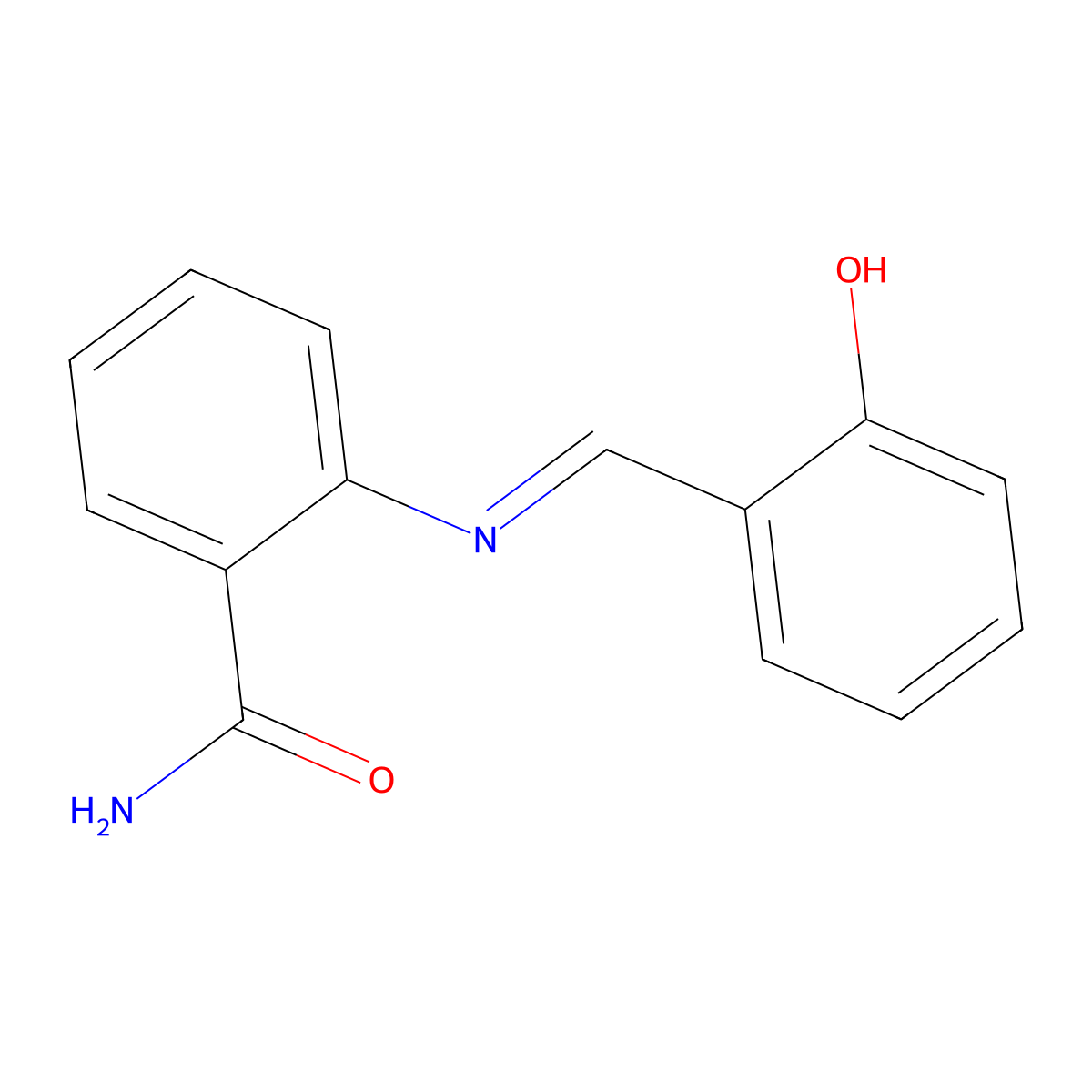 2-{[(E)-(6-Oxocyclohexa-2,4-dien-1-ylidene)methyl]amino}benzamide molecular structure, CAS 35717-70-5