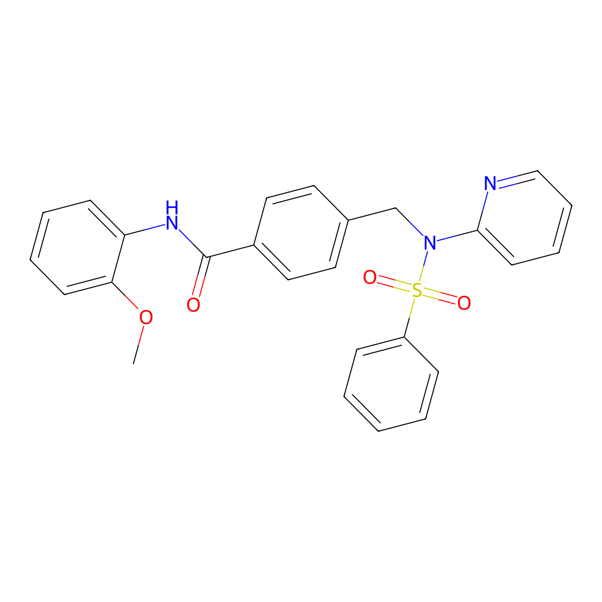 4-[[benzenesulfonyl(pyridin-2-yl)amino]methyl]-N-(2-methoxyphenyl)benzamide molecular structure, CAS 357178-02-0