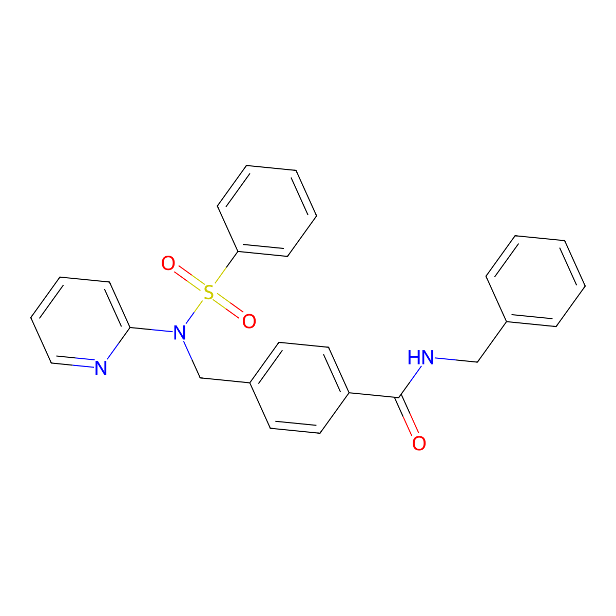 4-[[benzenesulfonyl(pyridin-2-yl)amino]methyl]-N-benzylbenzamide molecular structure, CAS 357178-04-2