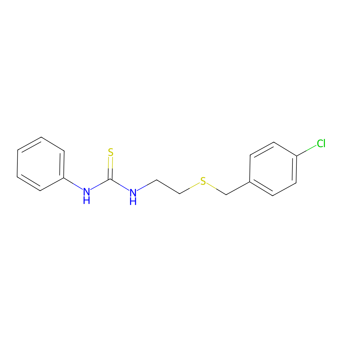 1-{2-[(4-Chlorobenzyl)sulfanyl]ethyl}-3-phenylthiourea molecular structure, CAS 357178-05-3