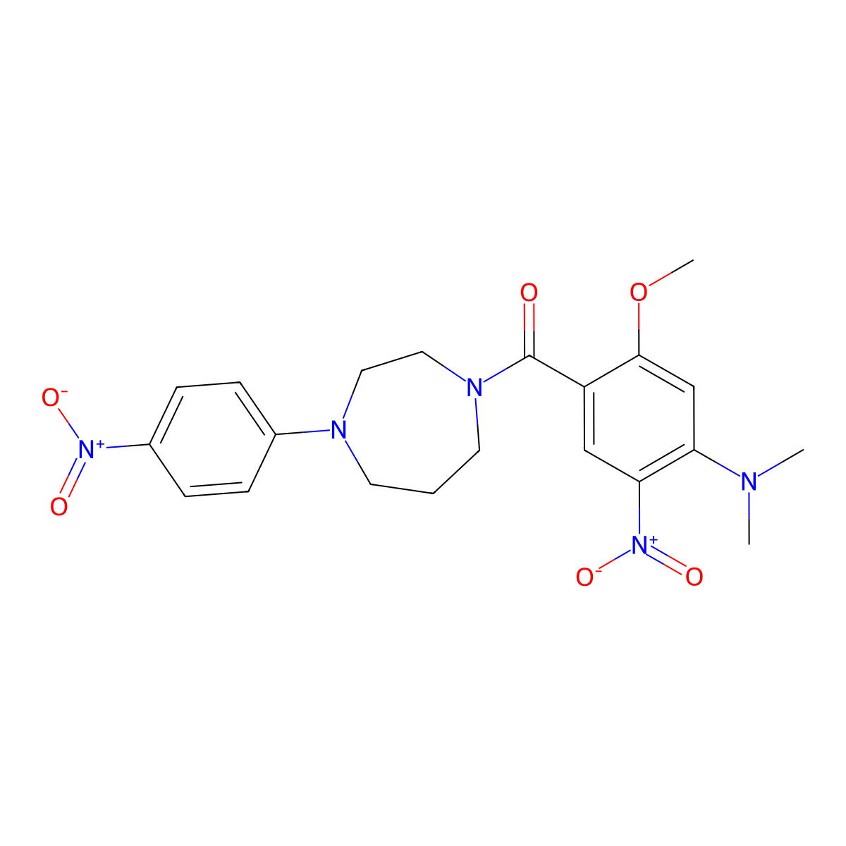 1-{4-(Dimethylamino)-5-nitro-2-methoxybenzoyl}-4-{4-nitrophenyl}-1,4-diazepane molecular structure, CAS 357188-23-9