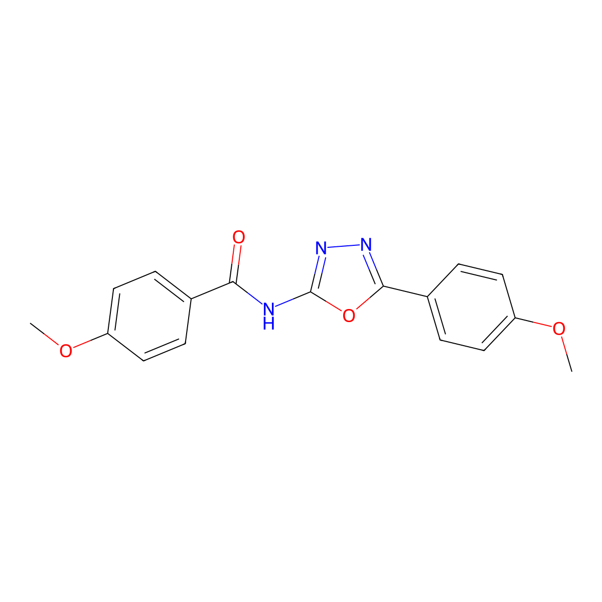 4-methoxy-N-[5-(4-methoxyphenyl)-1,3,4-oxadiazol-2-yl]benzamide molecular structure, CAS 357194-51-5