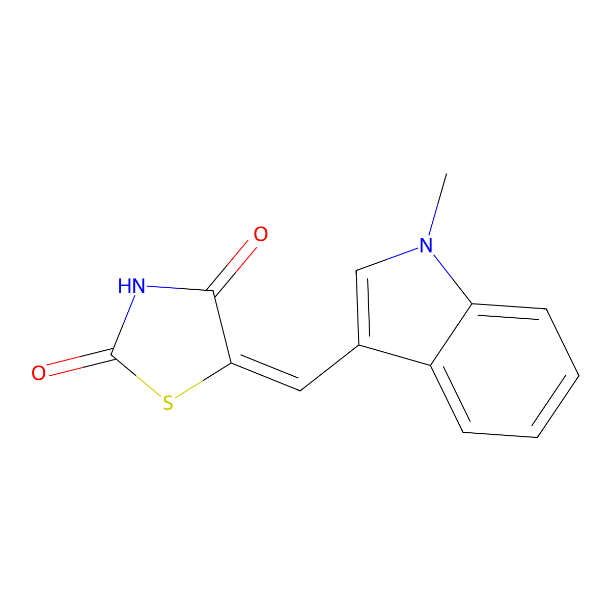 5-[(1-Methyl-1h-indol-3-yl)methylene]-2,4-thiazolidinedione molecular structure, CAS 357195-72-3