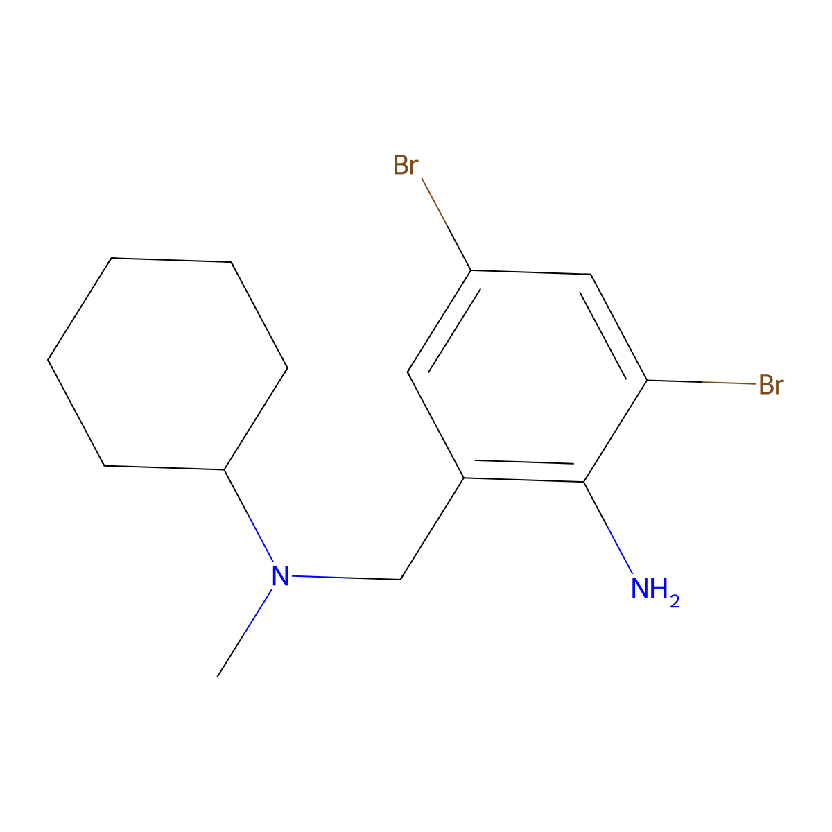 Bromhexine molecular structure, CAS 3572-43-8