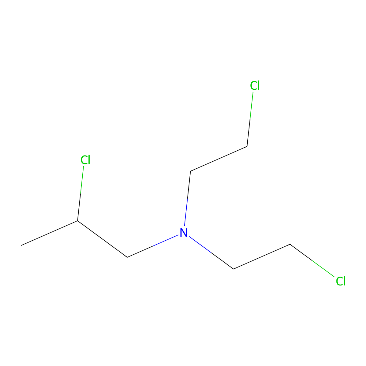2-Chloro-N,N-bis(2-chloroethyl)-1-propanamine molecular structure, CAS 3572-69-8
