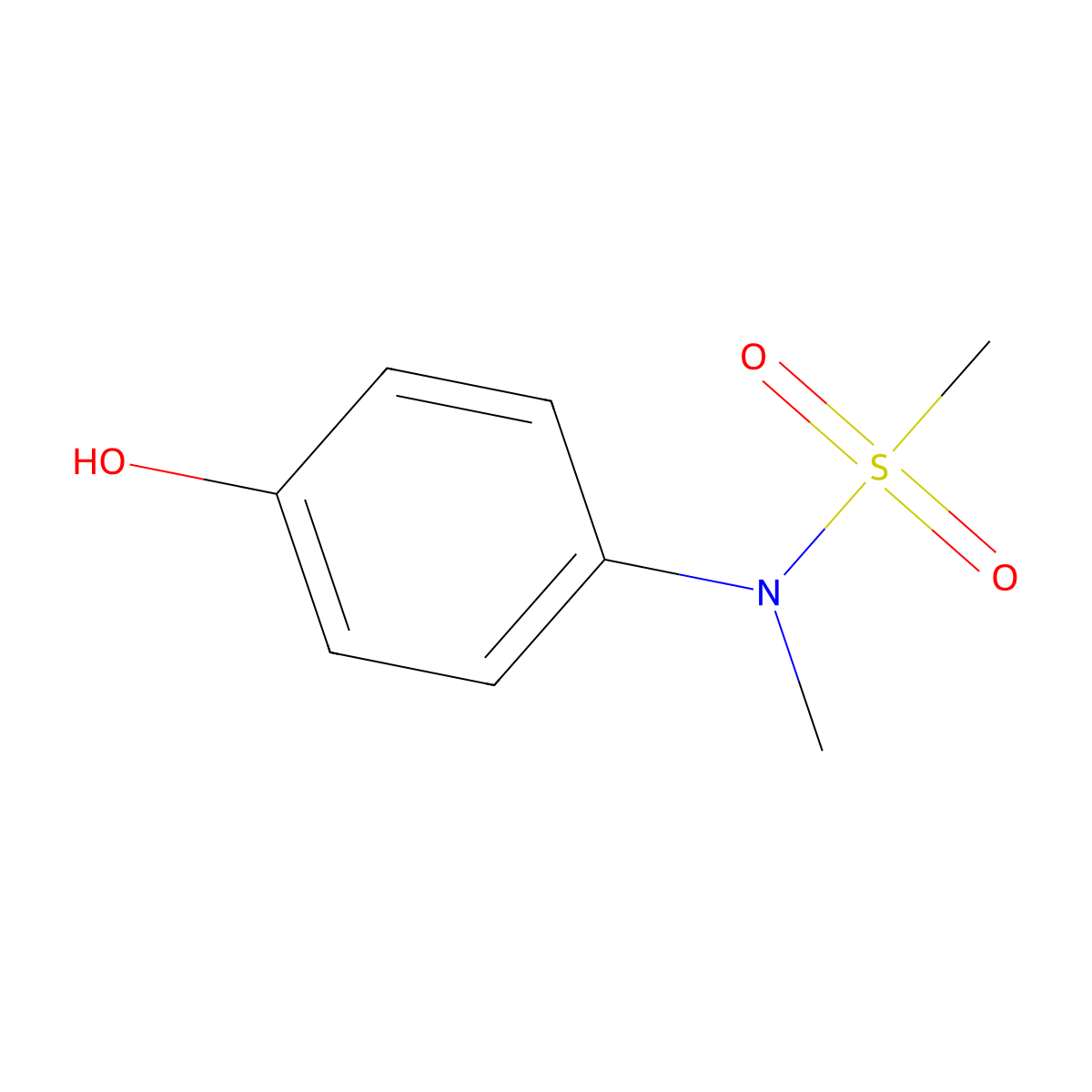 Methanesulfonamide, N-(4-hydroxyphenyl)-N-methyl- molecular structure, CAS 3572-85-8