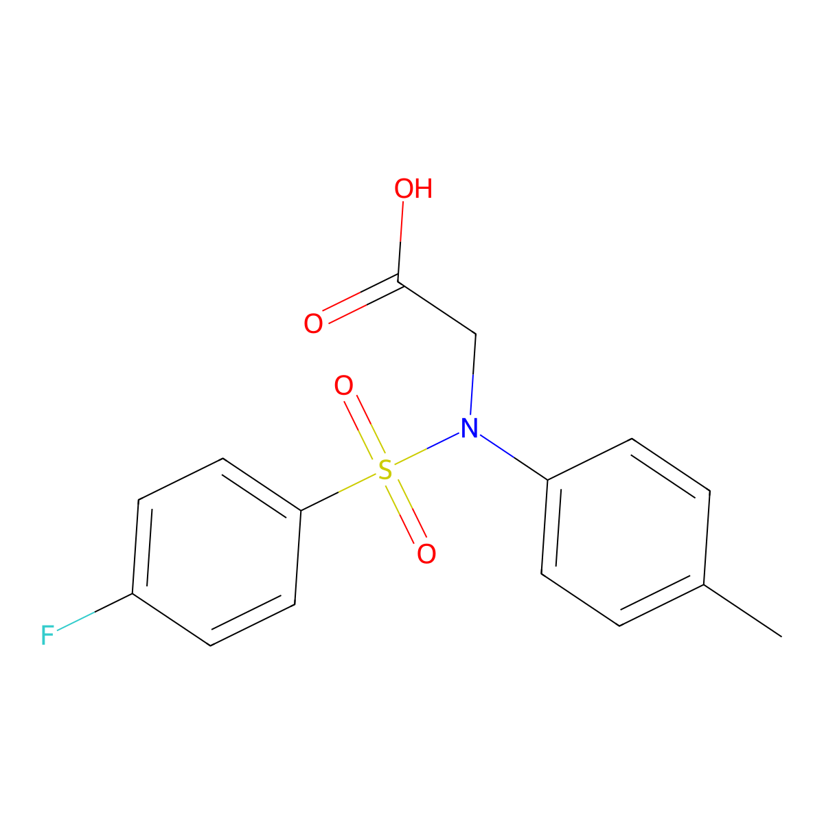 N-[(4-fluorophenyl)sulfonyl]-N-(4-methylphenyl)glycine molecular structure, CAS 357212-95-4