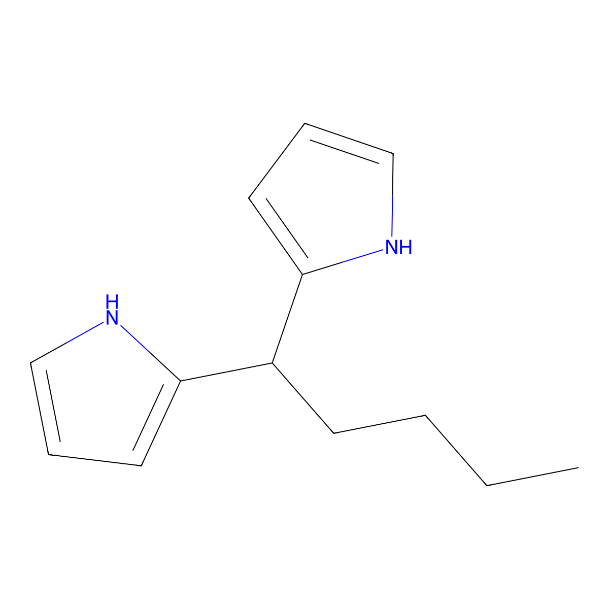 2-[1-(1H-pyrrol-2-yl)pentyl]-1H-pyrrole molecular structure, CAS 357214-17-6