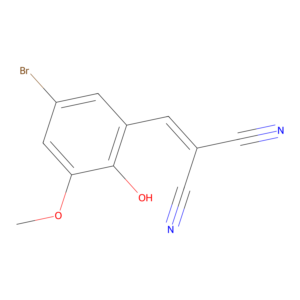 (5-Bromo-2-hydroxy-3-methoxybenzylidene)propanedinitrile molecular structure, CAS 357227-84-0
