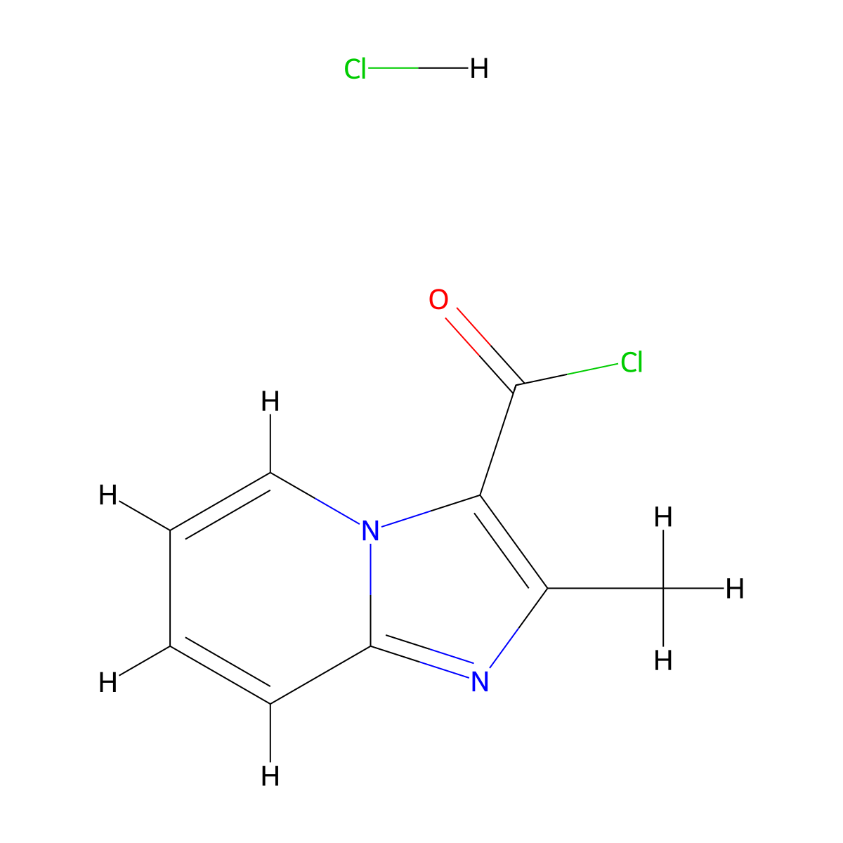2-Methylimidazo[1,2-a]pyridine-3-carbonyl chloride hydrochloride molecular structure, CAS 35726-81-9