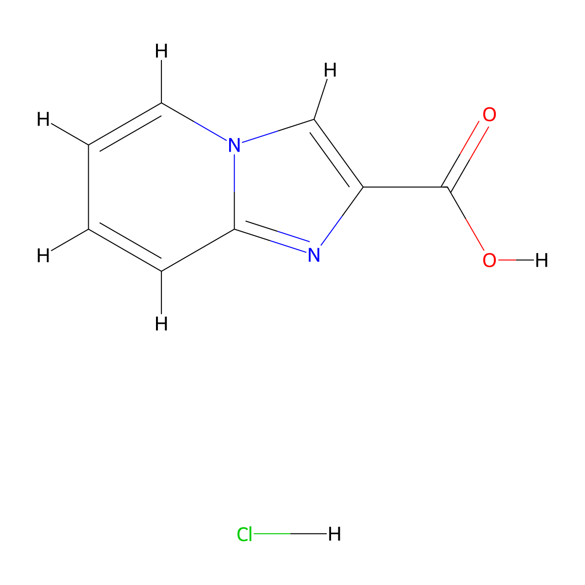 Imidazo[1,2-a]pyridine-2-carboxylic acid hydrochloride molecular structure, CAS 35726-84-2