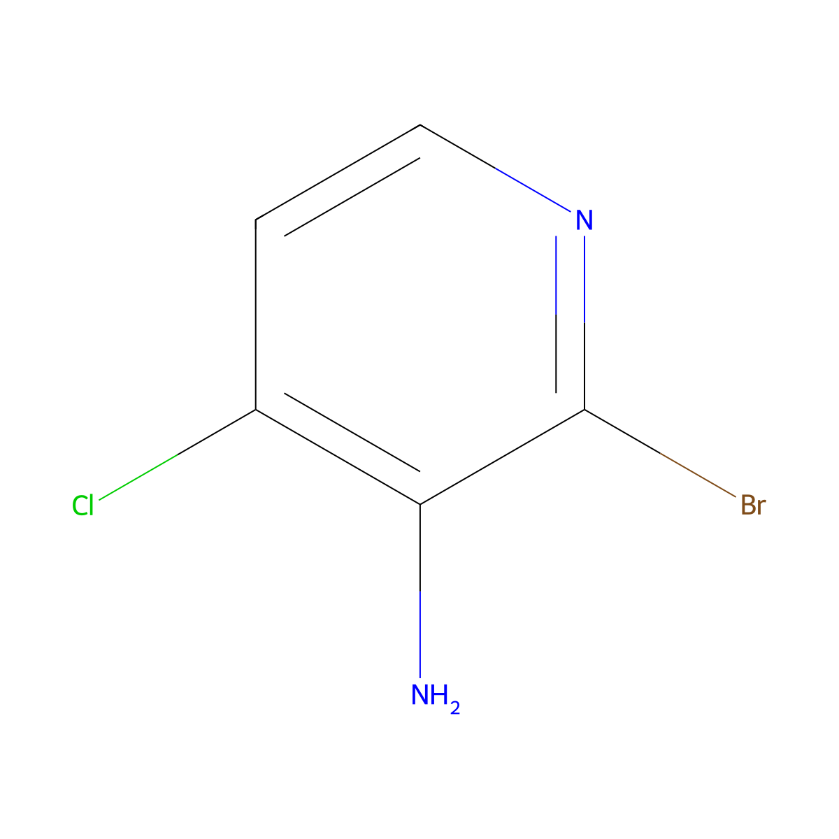 2-Bromo-4-chloropyridin-3-amine molecular structure, CAS 357263-45-7