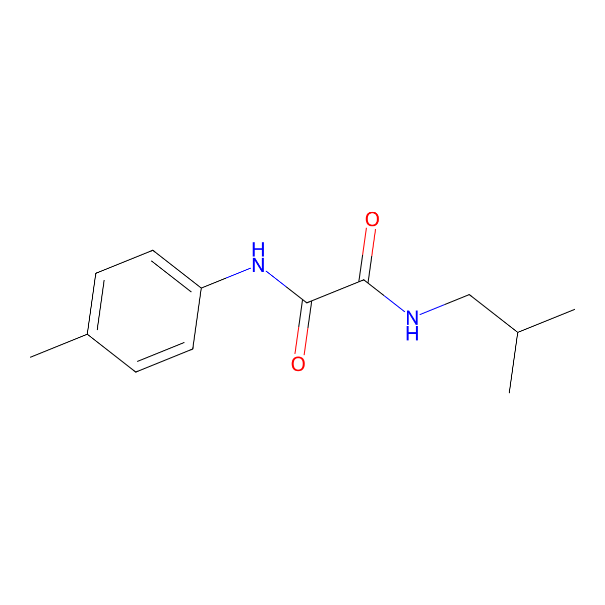 N-(4-methylphenyl)-N'-(2-methylpropyl)ethanediamide molecular structure, CAS 357268-28-1