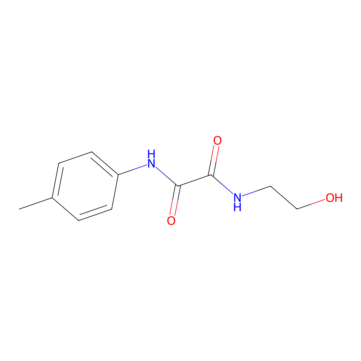 N-(2-hydroxyethyl)-N'-(4-methylphenyl)ethanediamide molecular structure, CAS 357268-38-3