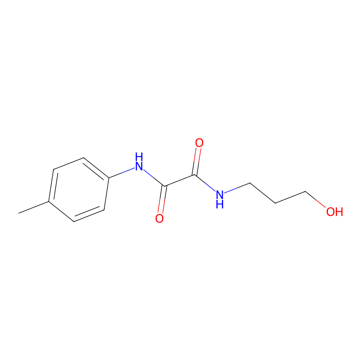 N-(3-hydroxypropyl)-N'-(4-methylphenyl)oxamide molecular structure, CAS 357268-40-7