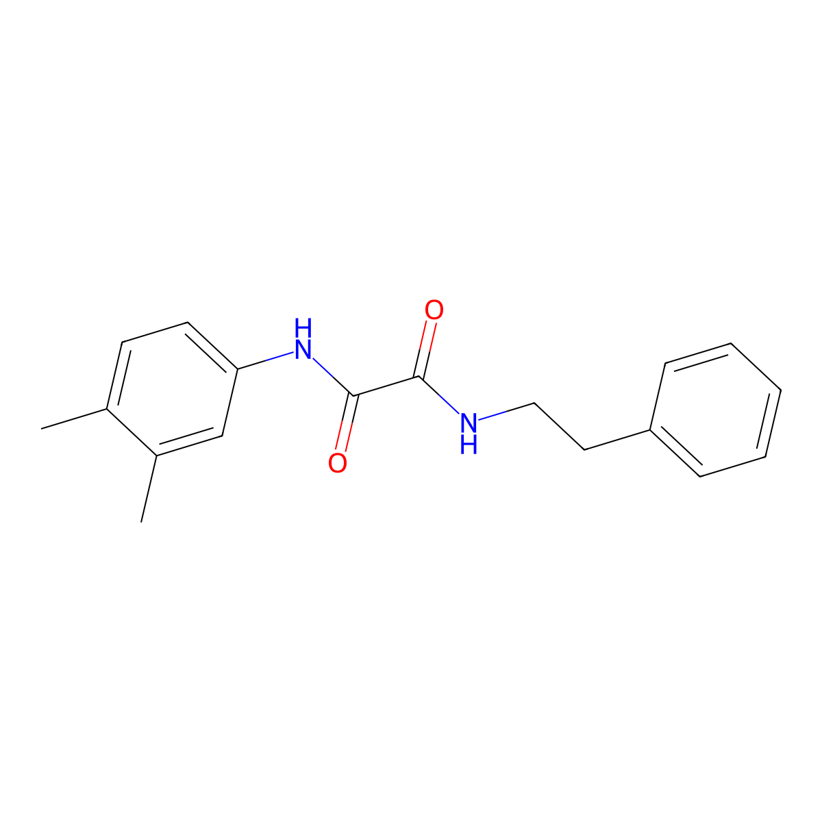 N-(3,4-dimethylphenyl)-N'-(2-phenylethyl)ethanediamide molecular structure, CAS 357268-46-3