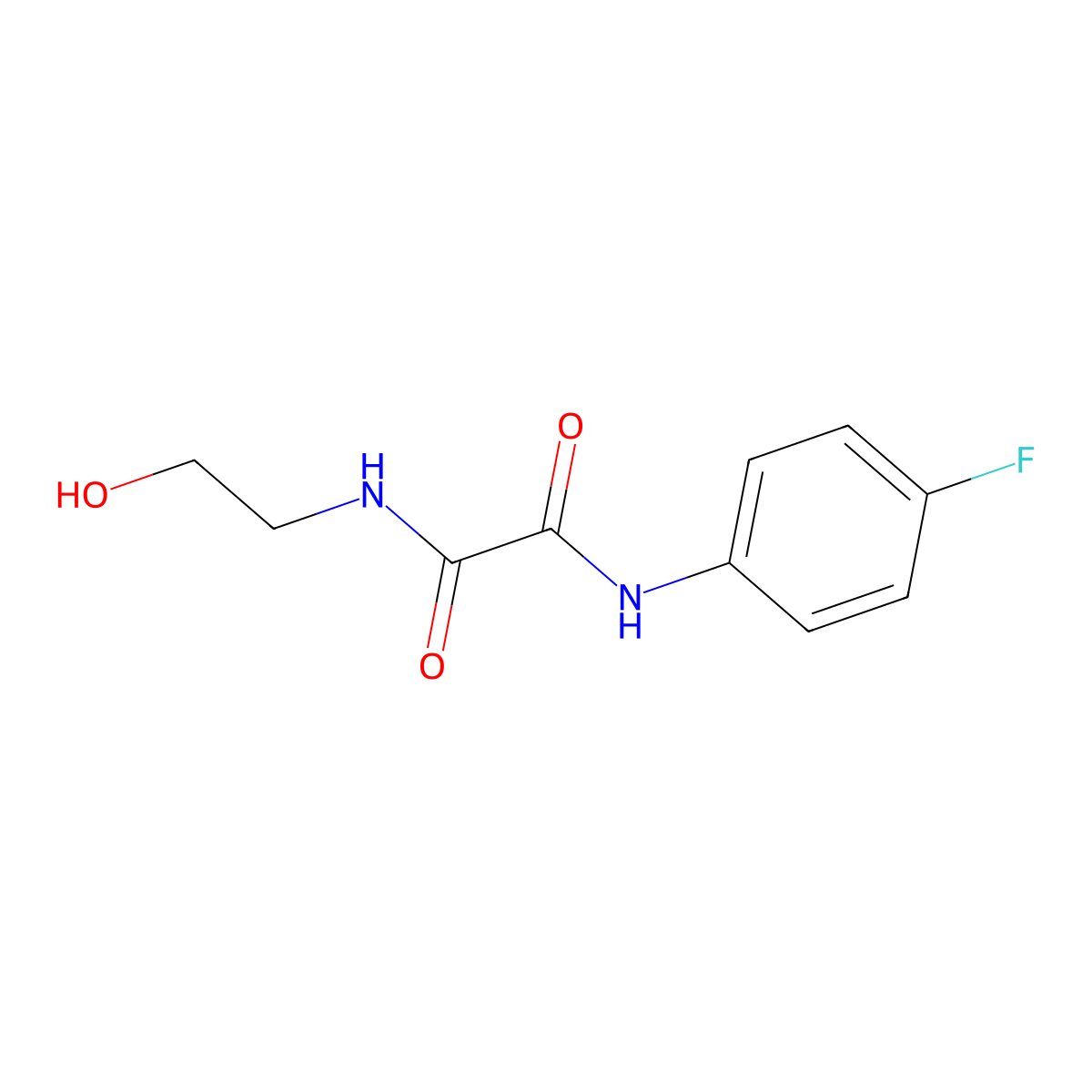 N'-(4-fluorophenyl)-N-(2-hydroxyethyl)oxamide molecular structure, CAS 357268-60-1