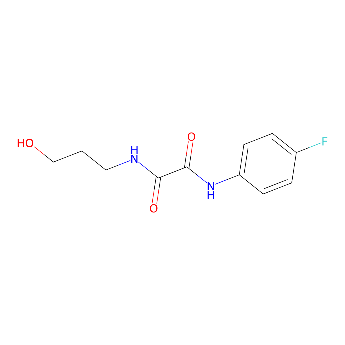 N'-(4-fluorophenyl)-N-(3-hydroxypropyl)oxamide molecular structure, CAS 357268-61-2