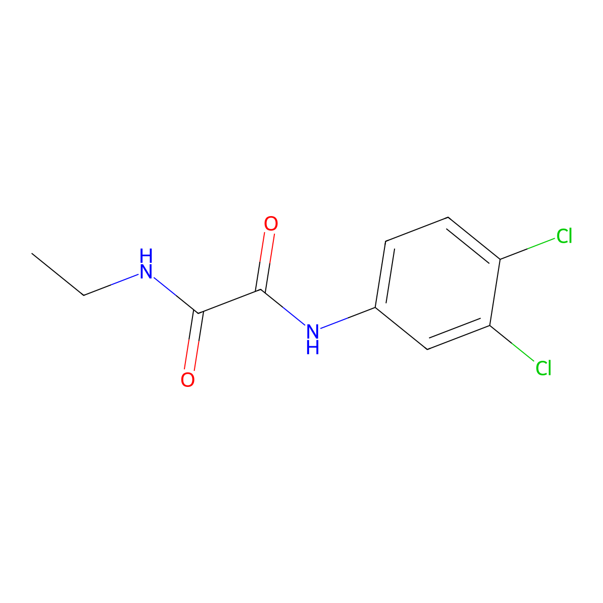 N-(3,4-dichlorophenyl)-N'-ethylethanediamide molecular structure, CAS 357268-76-9