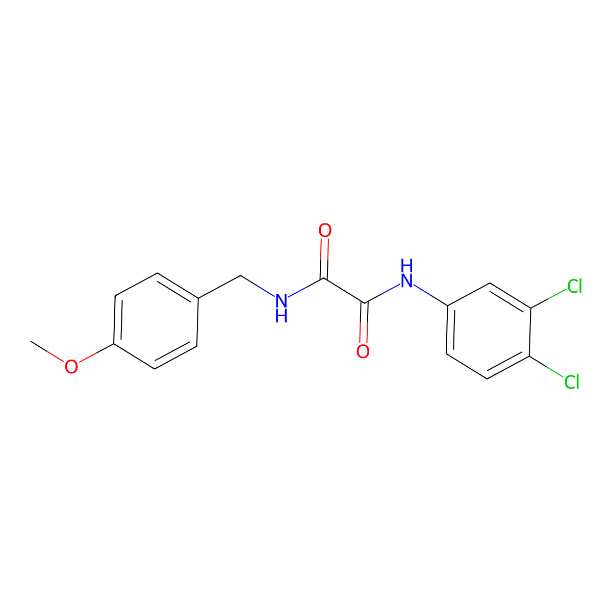 N-(3,4-dichlorophenyl)-N'-(4-methoxybenzyl)ethanediamide molecular structure, CAS 357268-78-1