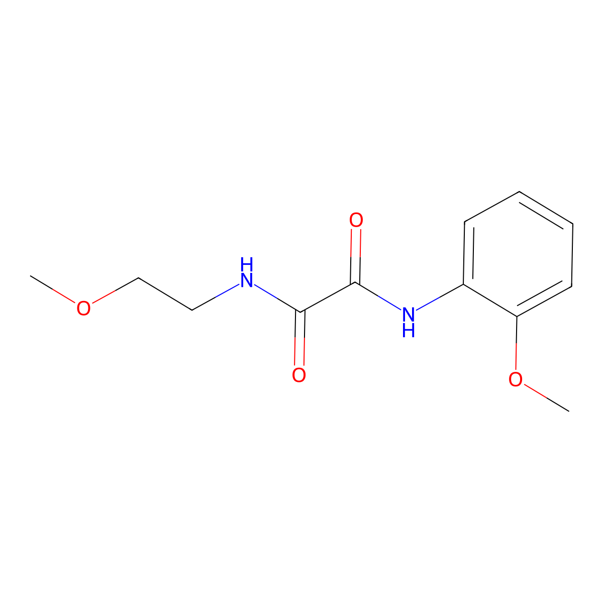N-(2-methoxyethyl)-N'-(2-methoxyphenyl)ethanediamide molecular structure, CAS 357268-82-7