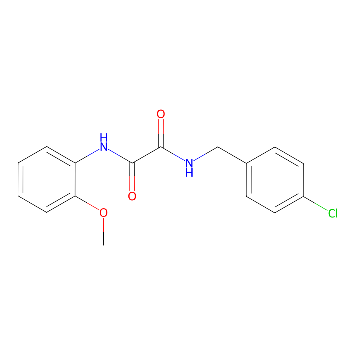 N-(4-chlorobenzyl)-N'-(2-methoxyphenyl)ethanediamide molecular structure, CAS 357268-83-8