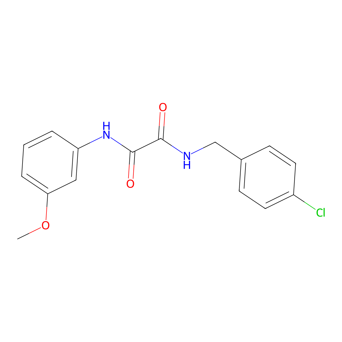 N-(4-chlorobenzyl)-N'-(3-methoxyphenyl)ethanediamide molecular structure, CAS 357268-90-7