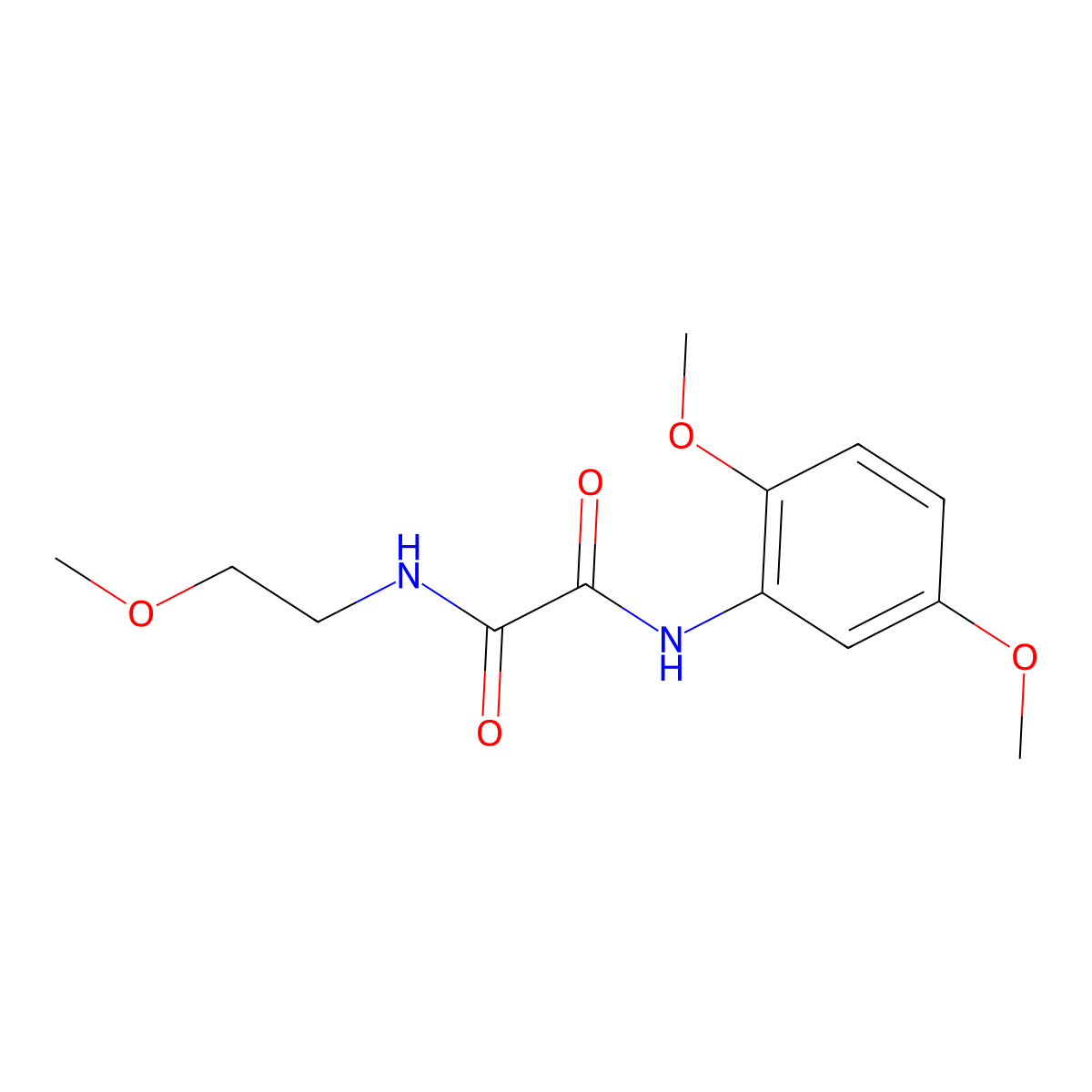 N'-(2,5-dimethoxyphenyl)-N-(2-methoxyethyl)oxamide molecular structure, CAS 357268-98-5