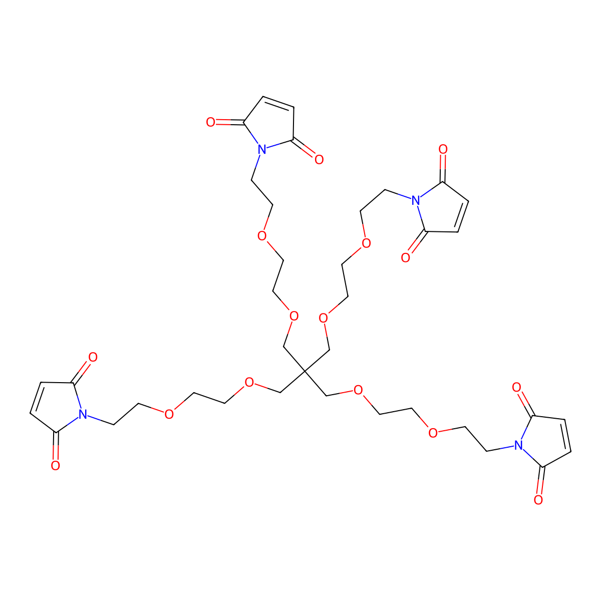 4-arm-PEG-Mal molecular structure, CAS 357277-62-4
