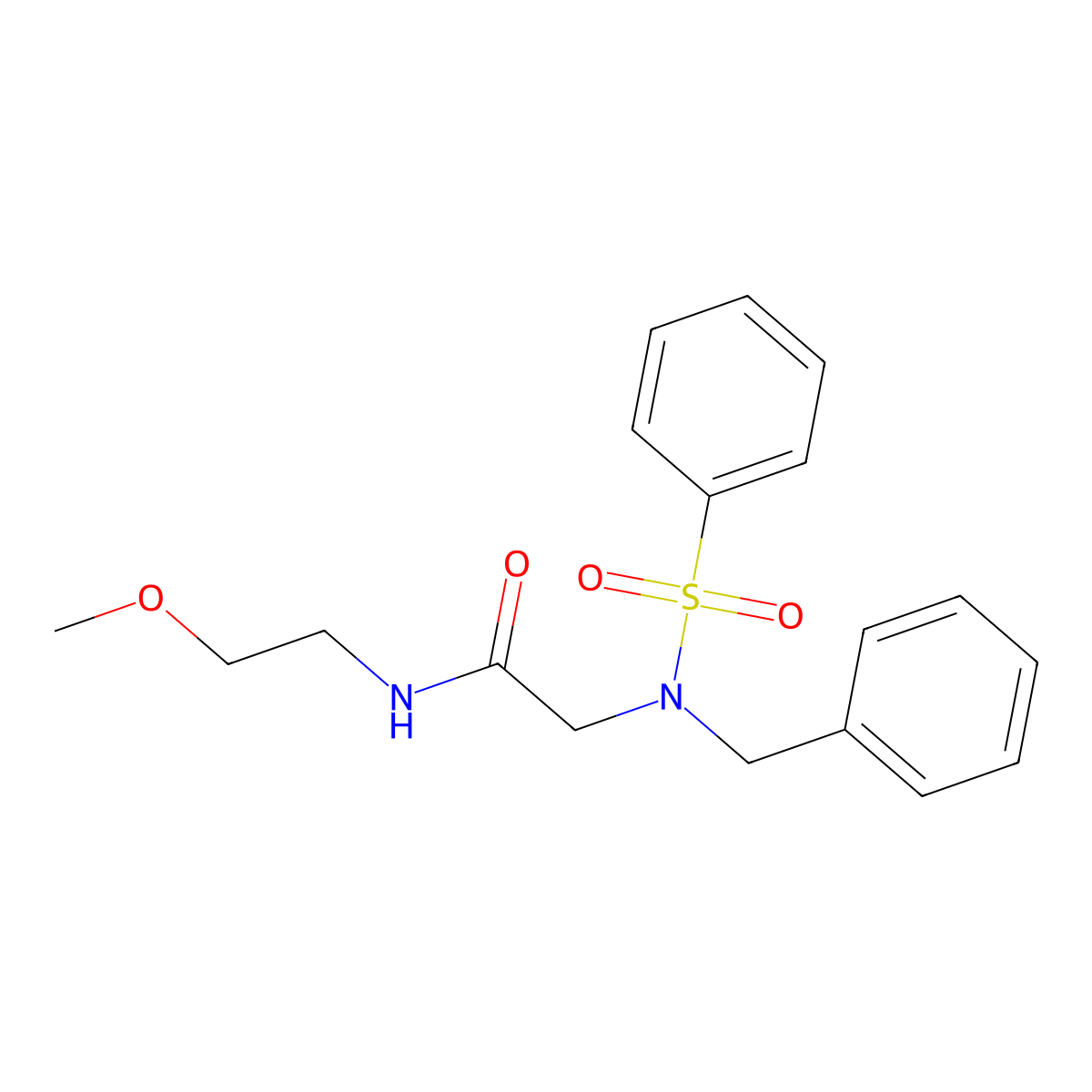 2-[benzenesulfonyl(benzyl)amino]-N-(2-methoxyethyl)acetamide molecular structure, CAS 357279-71-1