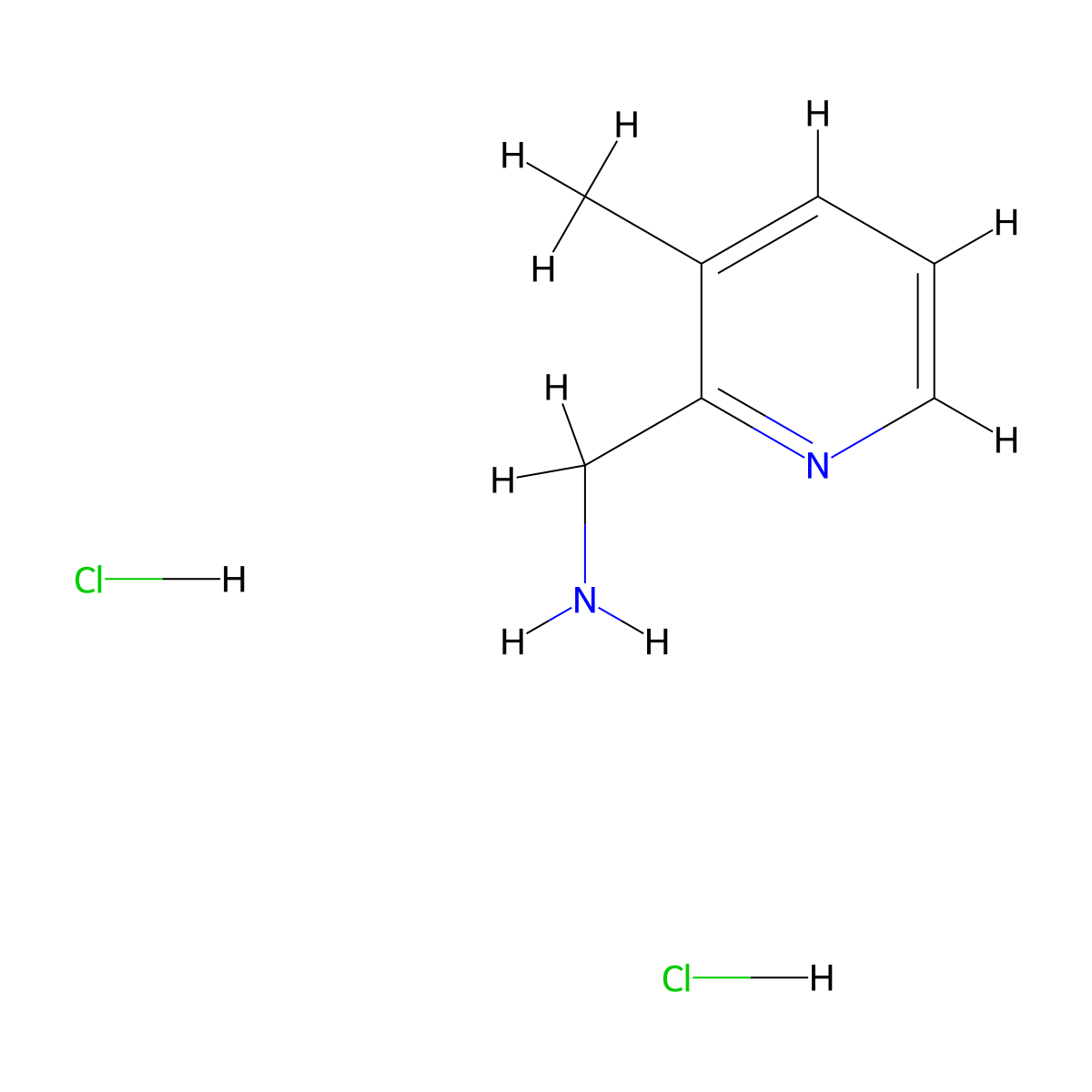 (3-Methylpyridin-2-yl)methanamine dihydrochloride molecular structure, CAS 357288-02-9