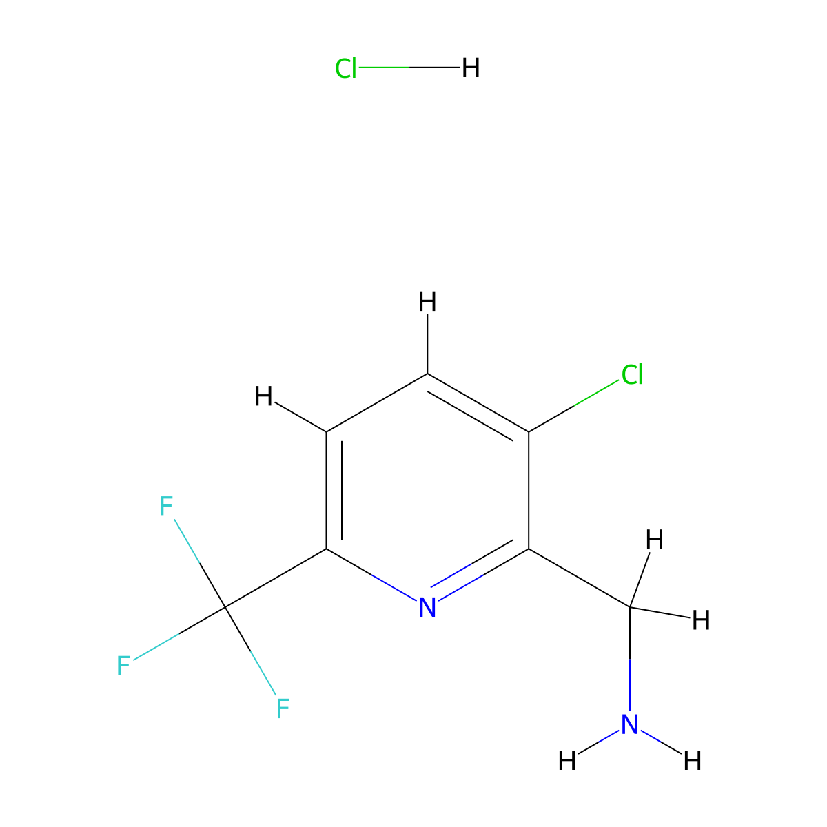 2-Aminomethyl-3-chloro-6-(trifluoromethyl)pyridine hydrochloride molecular structure, CAS 357288-66-5