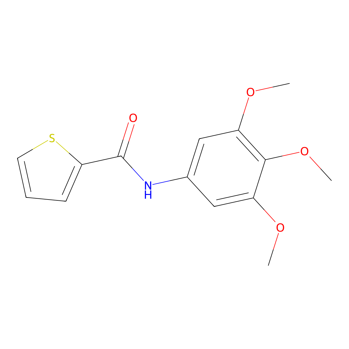 N-(3,4,5-trimethoxyphenyl)thiophene-2-carboxamide molecular structure, CAS 357292-32-1