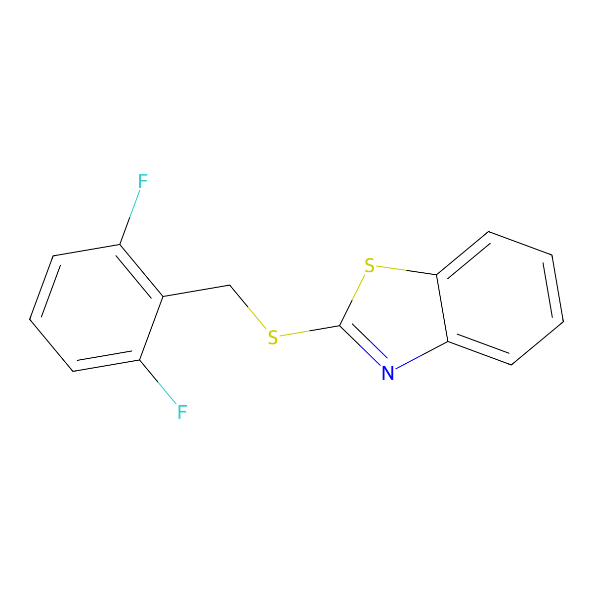 2-[(2,6-Difluorobenzyl)sulfanyl]-1,3-benzothiazole molecular structure, CAS 357303-20-9