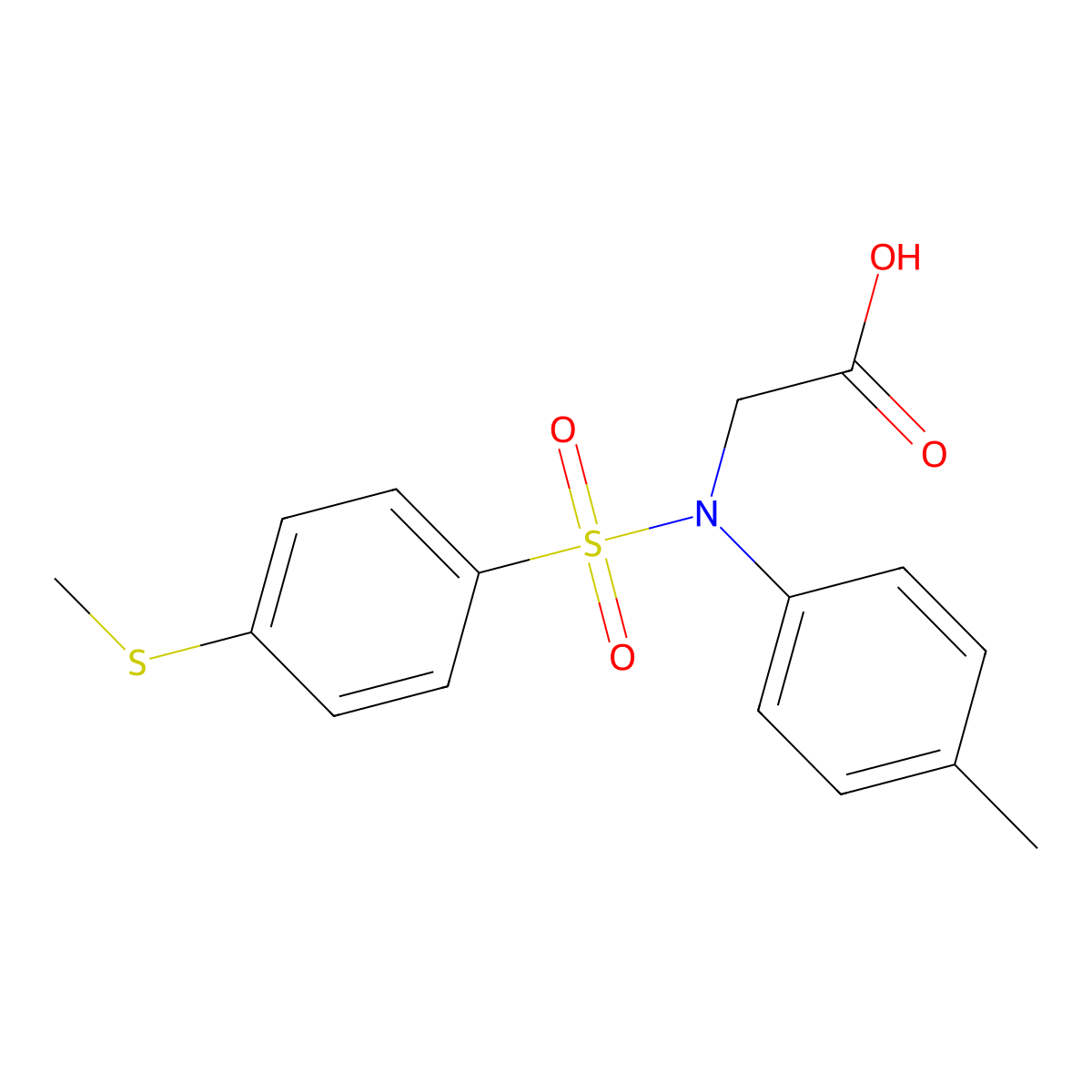 N-(4-methylphenyl)-N-{[4-(methylsulfanyl)phenyl]sulfonyl}glycine molecular structure, CAS 357308-10-2