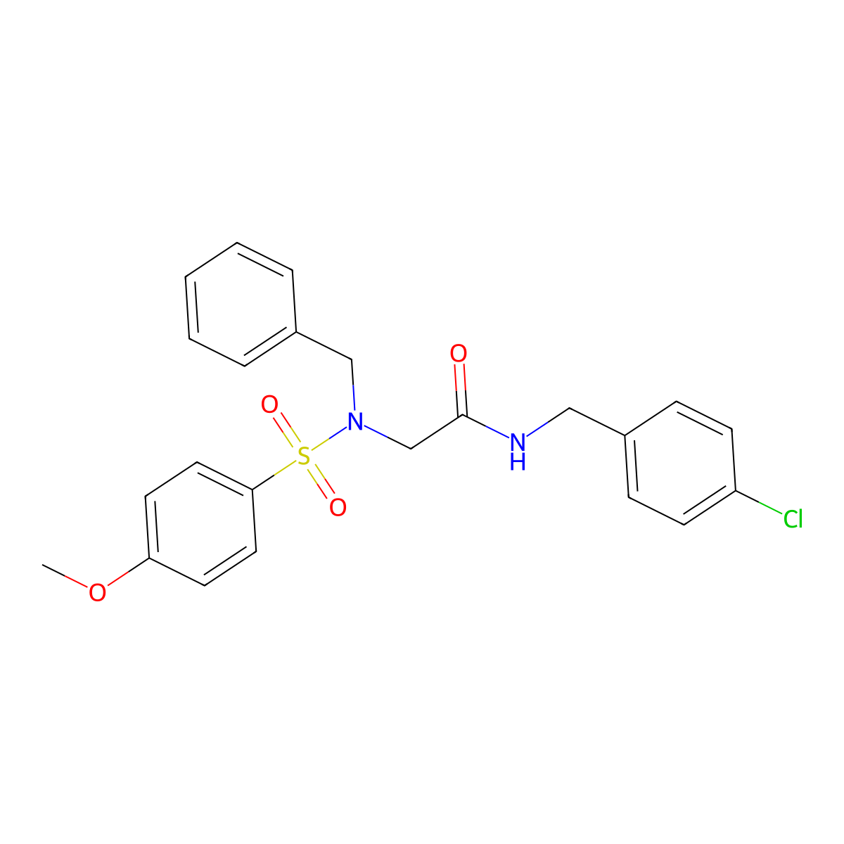 2-[benzyl-(4-methoxyphenyl)sulfonylamino]-N-[(4-chlorophenyl)methyl]acetamide molecular structure, CAS 357319-56-3