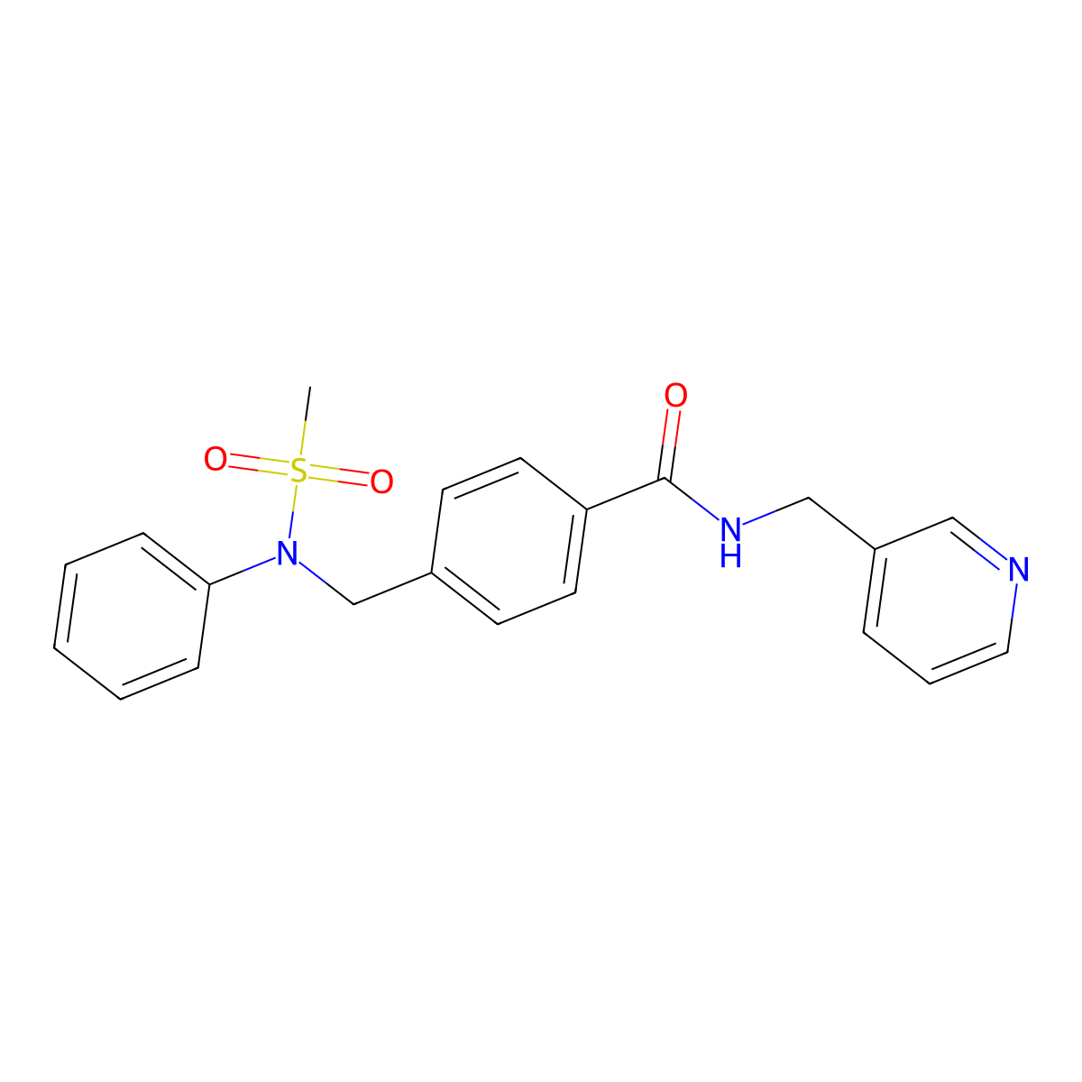 4-[(N-methylsulfonylanilino)methyl]-N-(pyridin-3-ylmethyl)benzamide molecular structure, CAS 357321-25-6